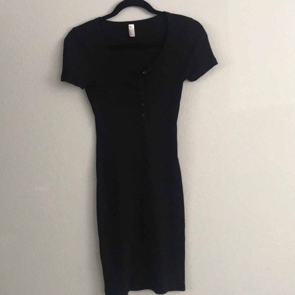 American Apparel Black Midi Dress